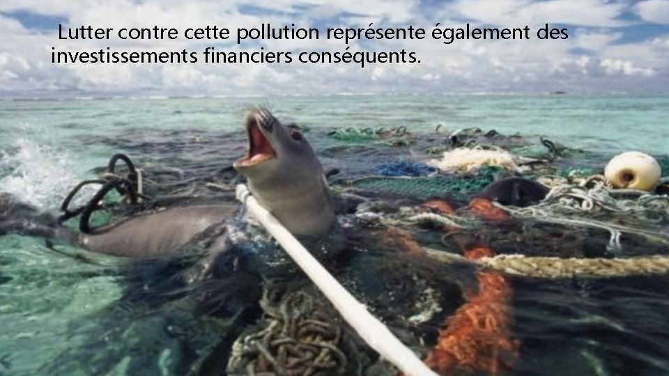 Lutter contre cette pollution représente également des investissements financiers conséquents. 