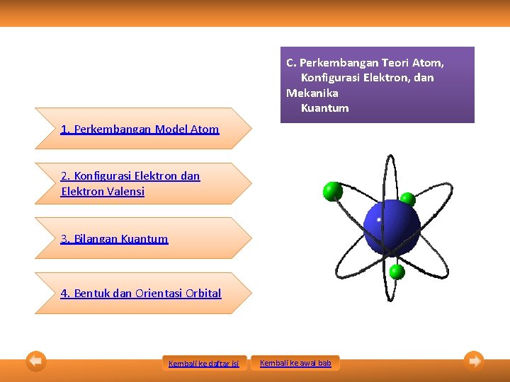 C. Perkembangan Teori Atom, Konfigurasi Elektron, dan Mekanika Kuantum 1. Perkembangan Model Atom 2.