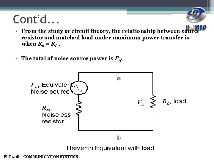 Cont’d. . . • From the study of circuit theory, the relationship between source