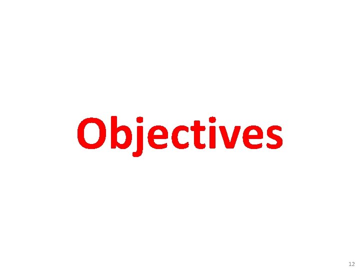 Objectives 12 