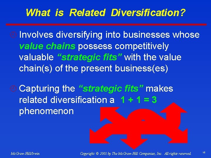 What is Related Diversification? ¿ Involves diversifying into businesses whose value chains possess competitively