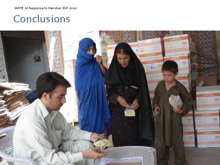 IARTE of Response to Pakistan IDP crisis Conclusions John Cosgrave, Riccardo Polastro, and Farwa