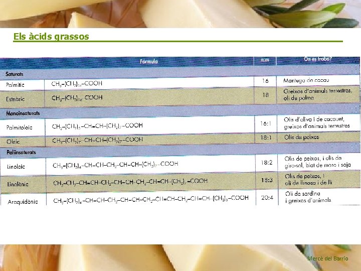 Els àcids grassos Mercè del Barrio 