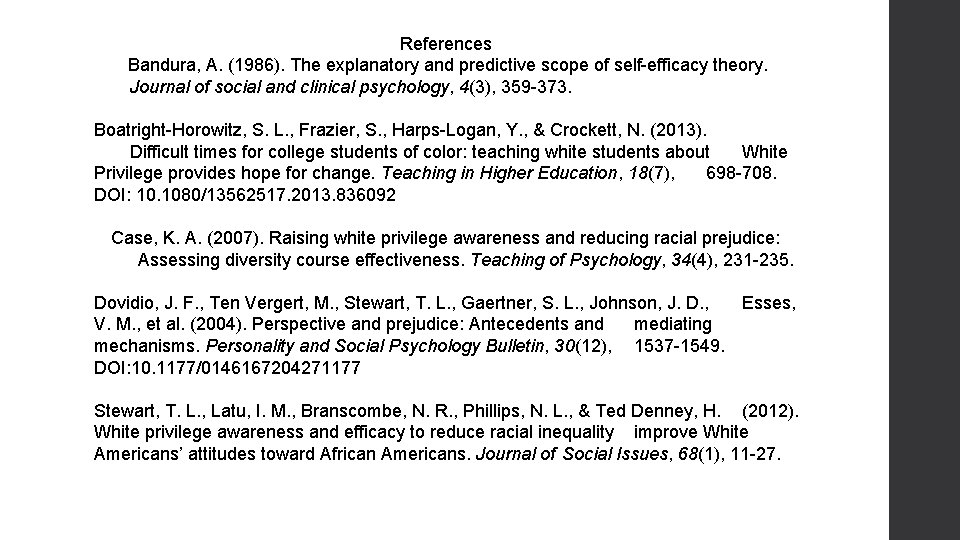 References Bandura, A. (1986). The explanatory and predictive scope of self-efficacy theory. Journal of