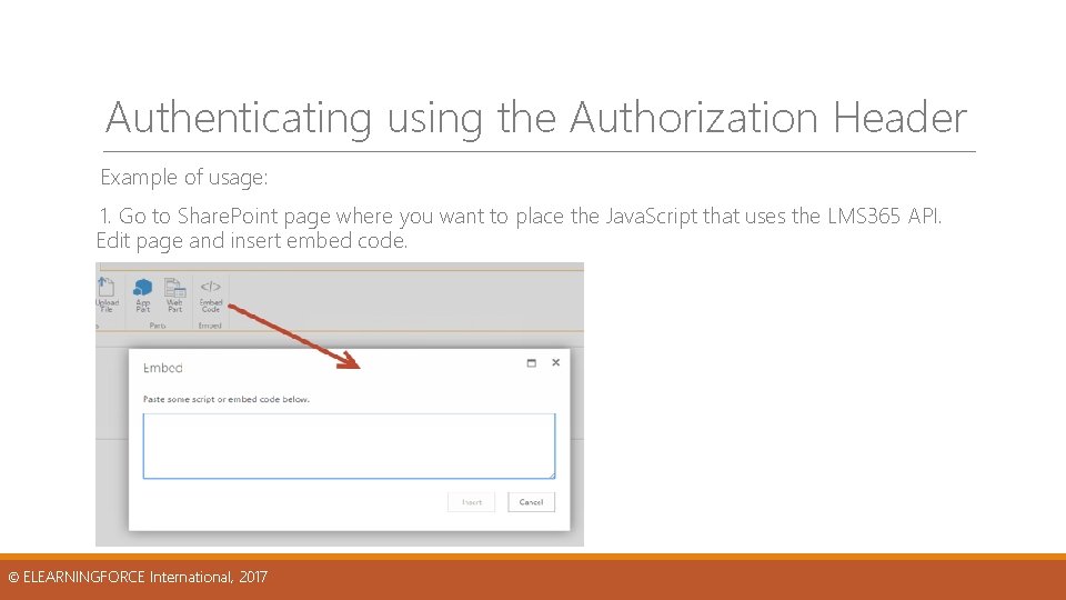 Authenticating using the Authorization Header Example of usage: 1. Go to Share. Point page Authenticating using the Authorization Header Example of usage: 1. Go to Share. Point page