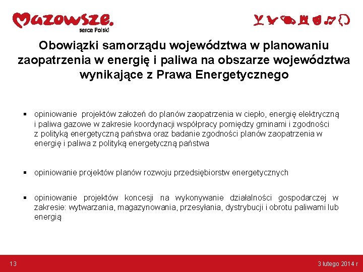 Obowiązki samorządu województwa w planowaniu zaopatrzenia w energię i paliwa na obszarze województwa wynikające