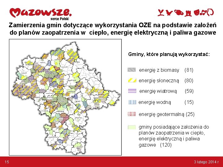 Zamierzenia gmin dotyczące wykorzystania OZE na podstawie założeń do planów zaopatrzenia w ciepło, energię