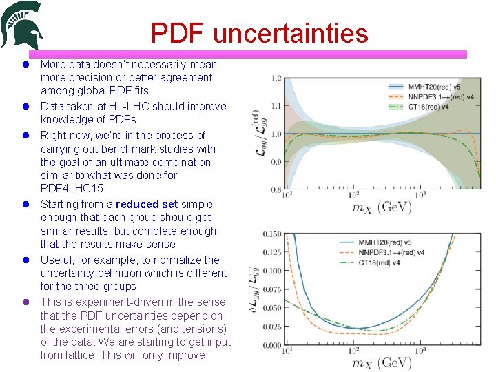 PDF uncertainties More data doesn’t necessarily mean more precision or better agreement among global