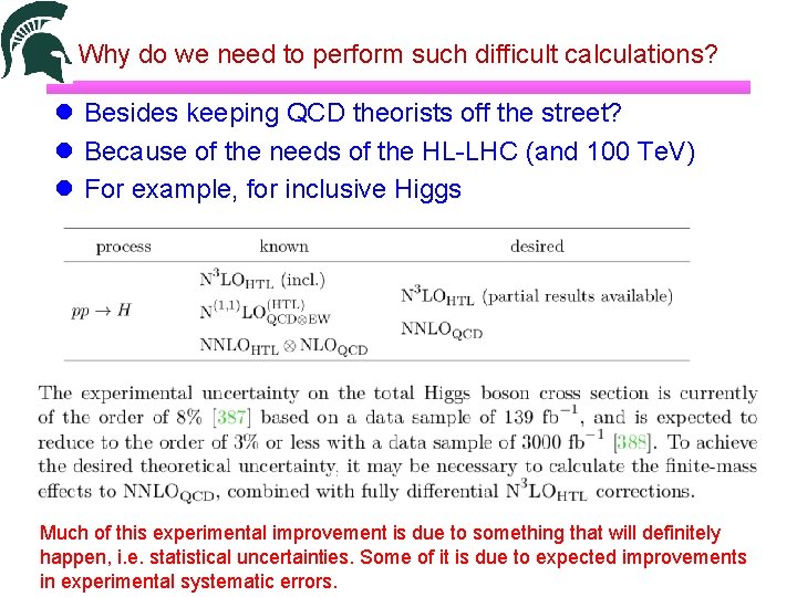 Why do we need to perform such difficult calculations? Besides keeping QCD theorists off