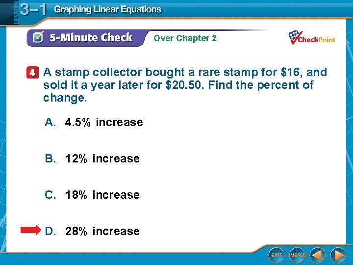 Over Chapter 2 A stamp collector bought a rare stamp for $16, and sold