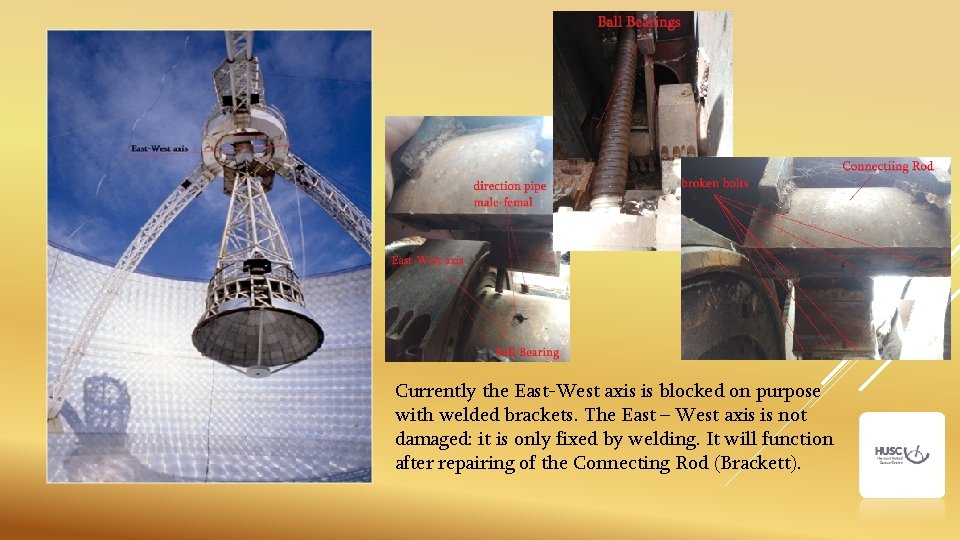 Currently the East-West axis is blocked on purpose with welded brackets. The East – Currently the East-West axis is blocked on purpose with welded brackets. The East –