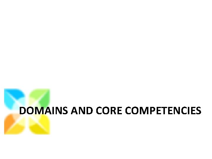 DOMAINS AND CORE COMPETENCIES 