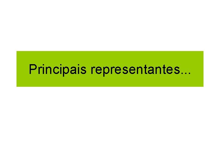 Principais representantes. . . 