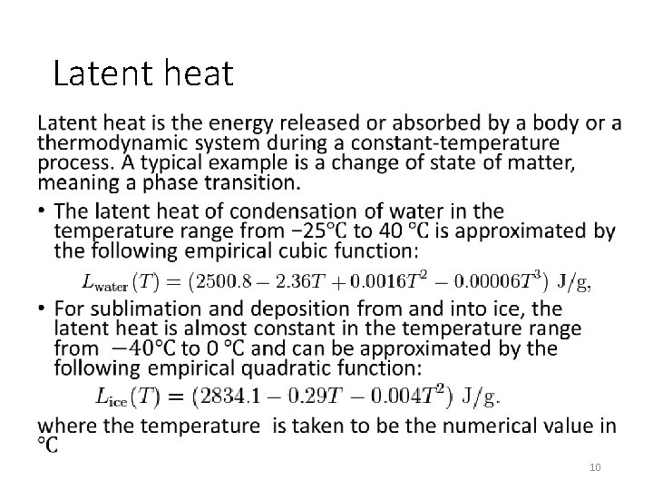 Latent heat • 10 