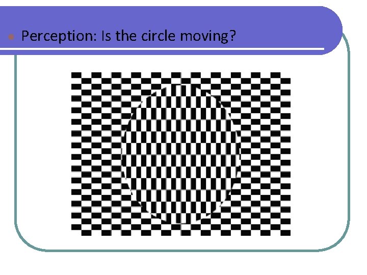 ● Perception: Is the circle moving? 