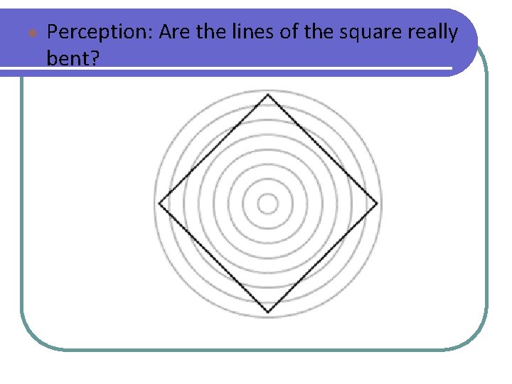 ● Perception: Are the lines of the square really bent? 