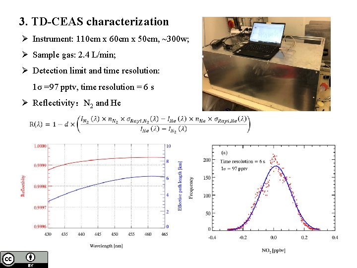 3. TD-CEAS characterization Ø Instrument: 110 cm x 60 cm x 50 cm, ~300