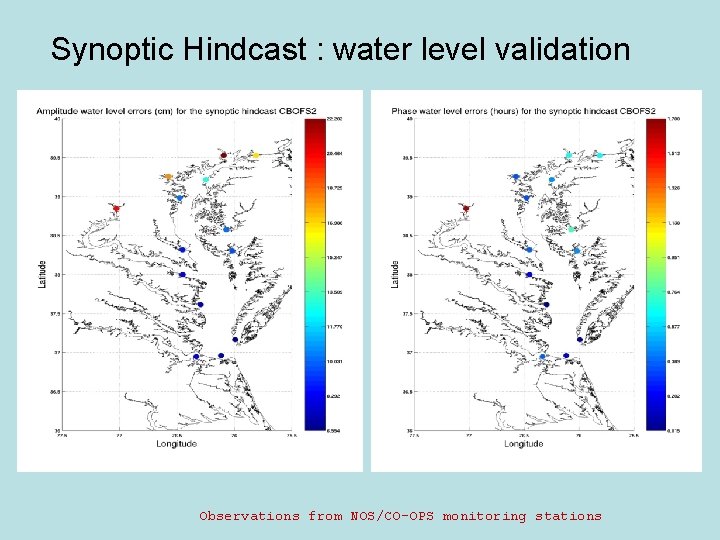 Synoptic Hindcast : water level validation Observations from NOS/CO-OPS monitoring stations 