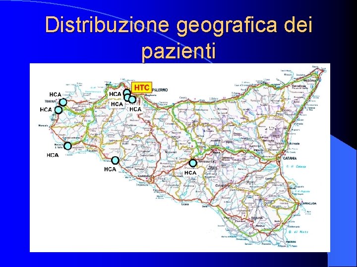 Distribuzione geografica dei pazienti 