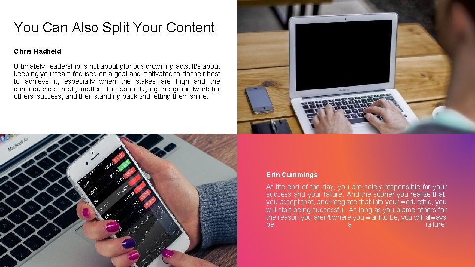 You Can Also Split Your Content Chris Hadfield Ultimately, leadership is not about glorious