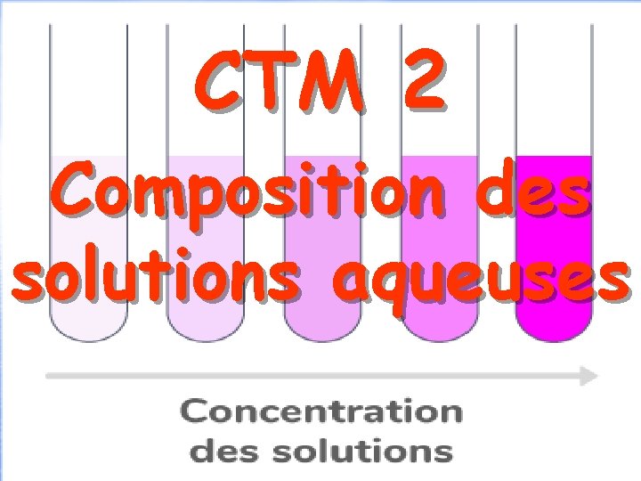 CTM 2 Composition des solutions aqueuses 