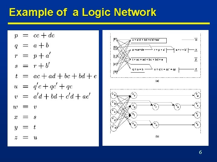 Example of a Logic Network 6 
