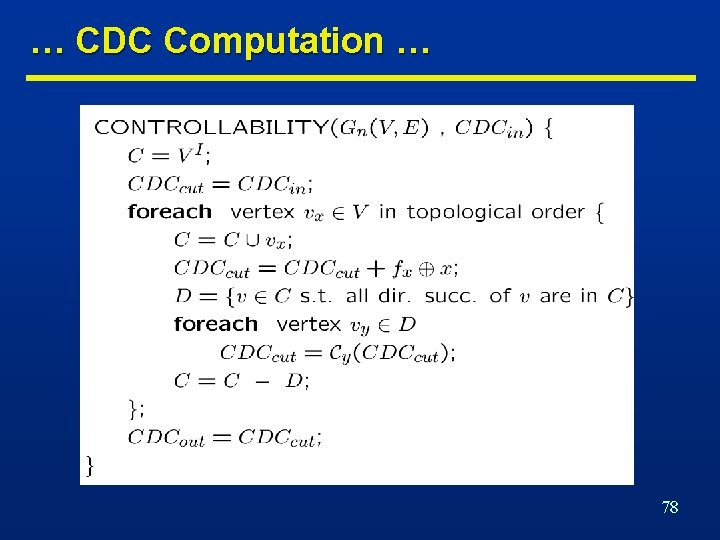 … CDC Computation … 78 