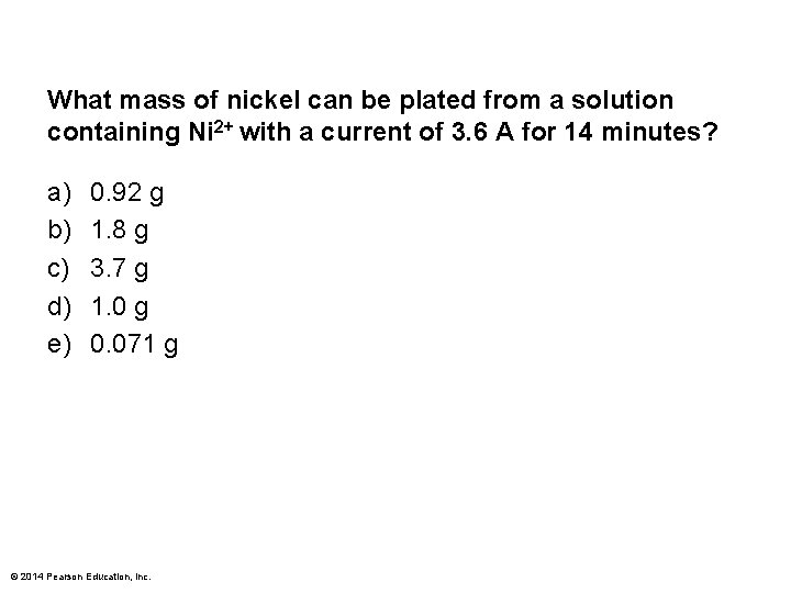 What mass of nickel can be plated from a solution containing Ni 2+ with