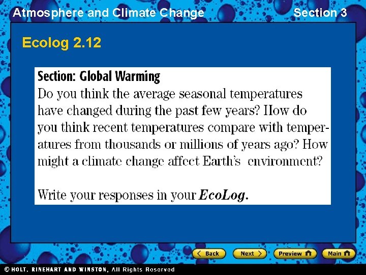 Atmosphere and Climate Change Ecolog 2 12 Section