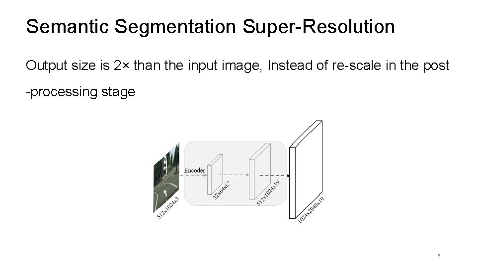 Semantic Segmentation Super-Resolution Output size is 2× than the input image, Instead of re-scale
