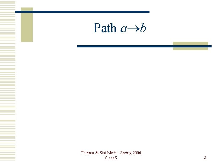 Path a®b Thermo & Stat Mech - Spring 2006 Class 5 8 