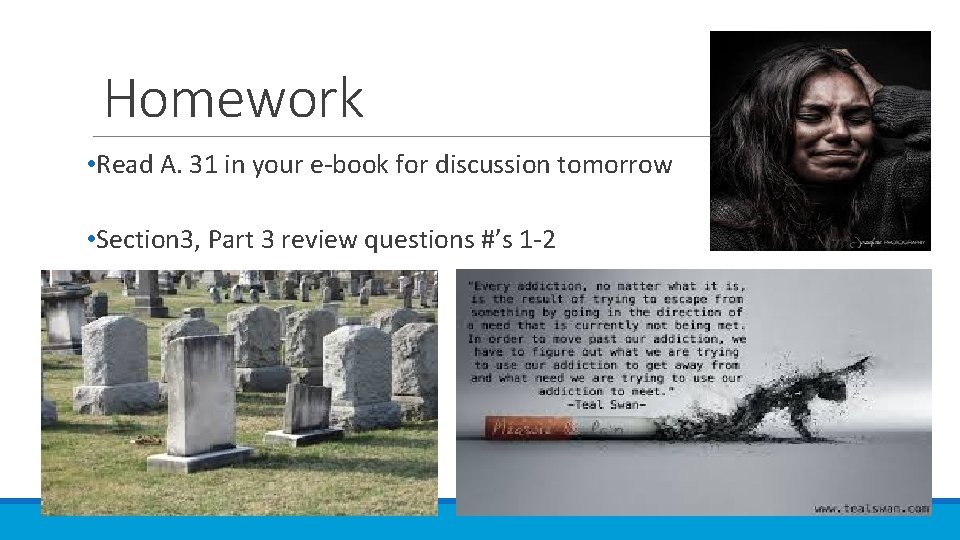 Homework • Read A. 31 in your e-book for discussion tomorrow • Section 3,