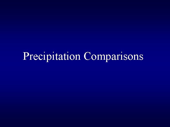 Precipitation Comparisons 
