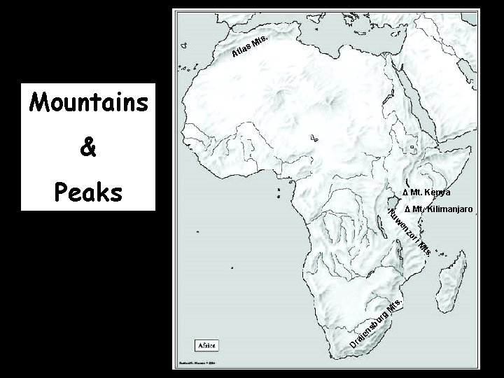 ts. M las At Mountains & Peaks Δ Mt. Kenya . ts i. M