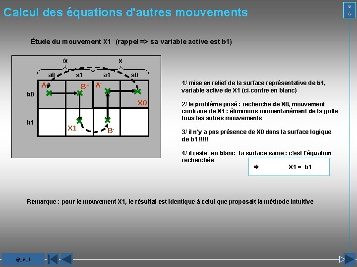 Calcul des équations d'autres mouvements Étude du mouvement X 1 (rappel => sa variable