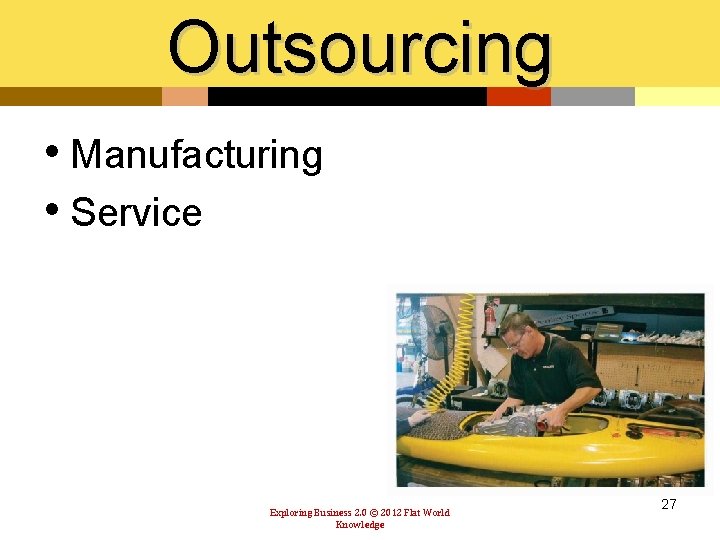 Outsourcing • Manufacturing • Service Exploring Business 2. 0 © 2012 Flat World Knowledge