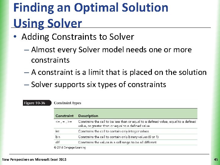 Finding an Optimal Solution Using Solver XP • Adding Constraints to Solver – Almost