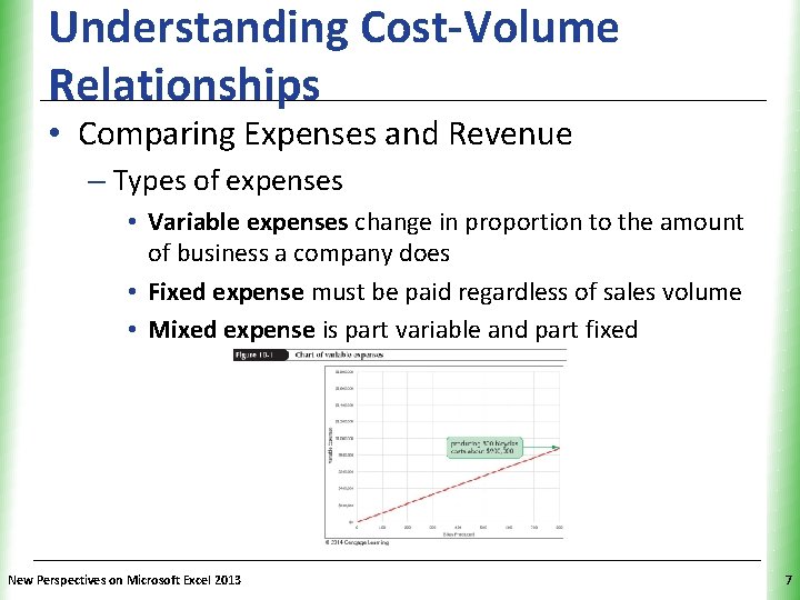 Understanding Cost-Volume Relationships XP • Comparing Expenses and Revenue – Types of expenses •
