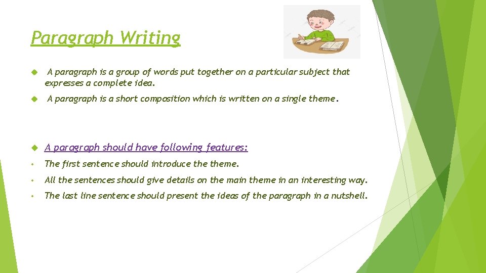 Paragraph Writing A paragraph is a group of words put together on a particular