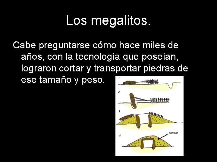 Los megalitos. Cabe preguntarse cómo hace miles de años, con la tecnología que poseían,