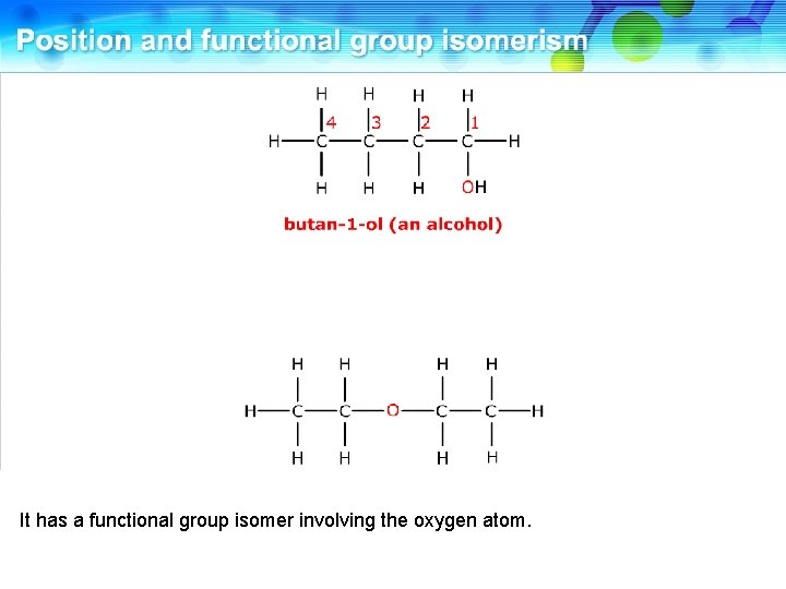 It has a functional group isomer involving the oxygen atom. 