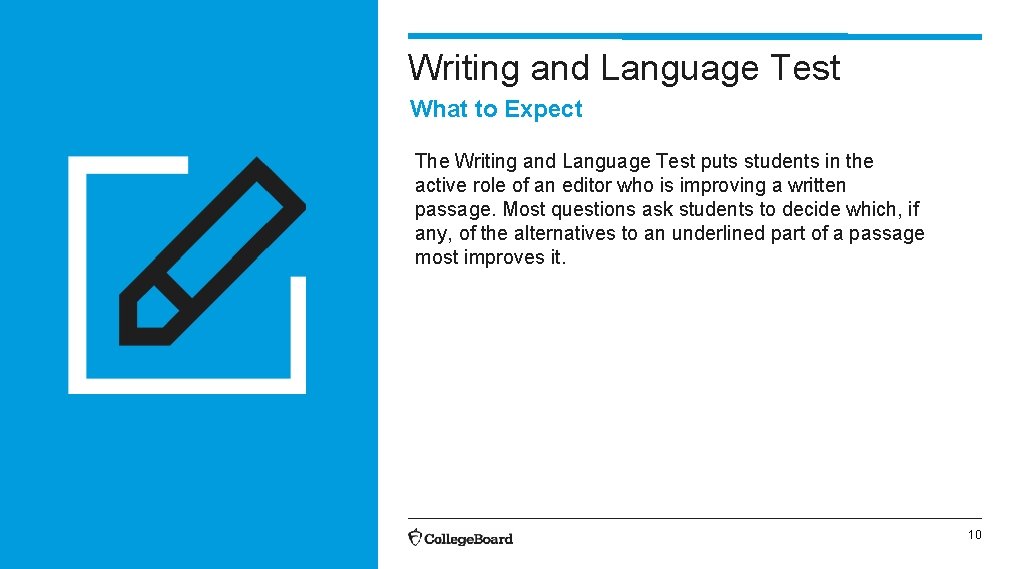 Writing and Language Test What to Expect The Writing and Language Test puts students