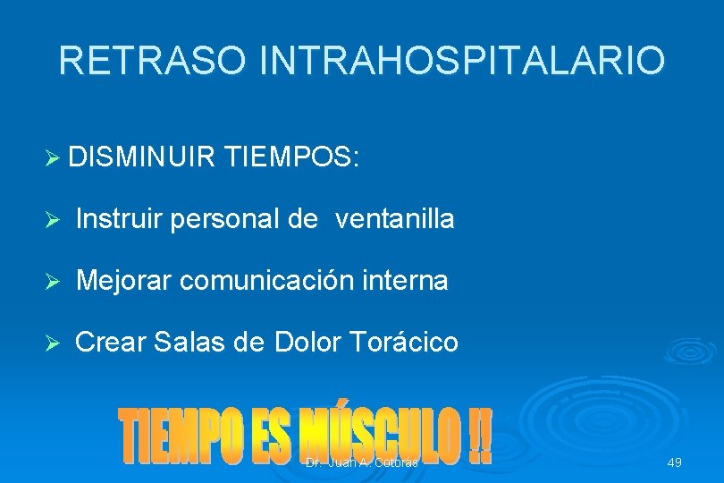 RETRASO INTRAHOSPITALARIO Ø DISMINUIR TIEMPOS: Ø Instruir personal de ventanilla Ø Mejorar comunicación interna