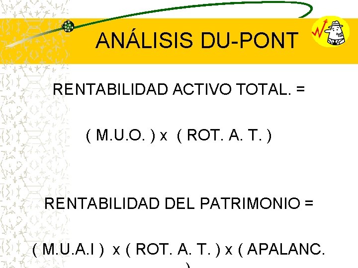 ANÁLISIS DU-PONT RENTABILIDAD ACTIVO TOTAL. = ( M. U. O. ) x ( ROT.