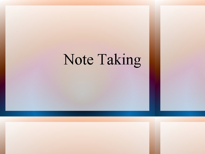 Note Taking 