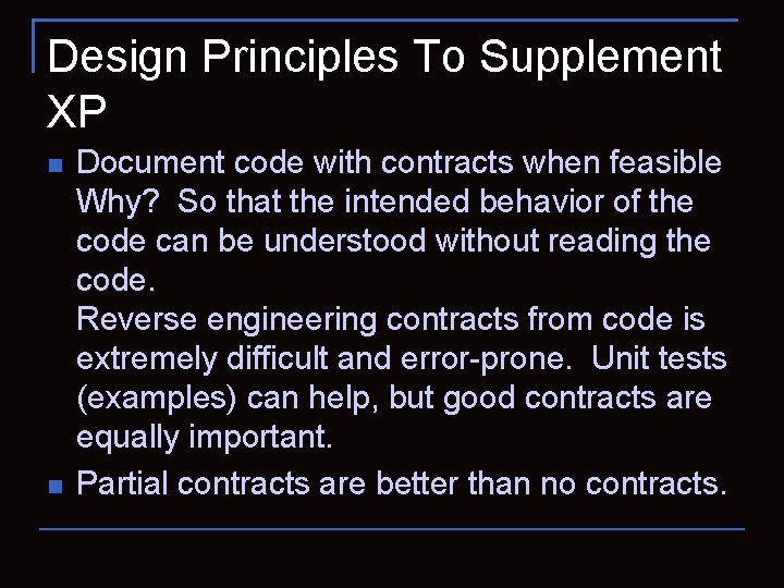 Principles of Program Design What should be taught