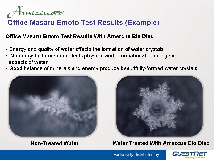 Office Masaru Emoto Test Results (Example) Office Masaru Emoto Test Results With Amezcua Bio