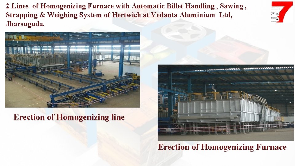 2 Lines of Homogenizing Furnace with Automatic Billet Handling , Sawing , Strapping &