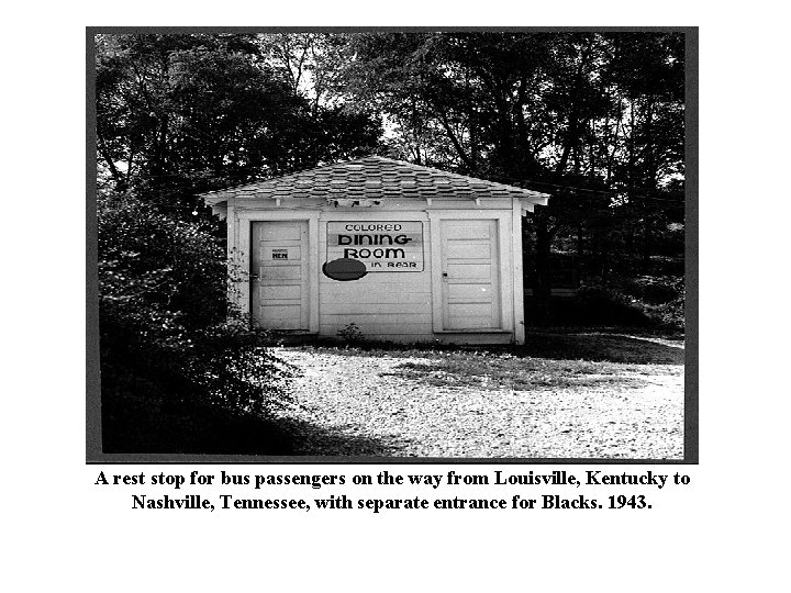 A rest stop for bus passengers on the way from Louisville, Kentucky to Nashville,