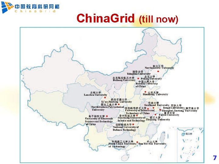 China. Grid (till now) 7 7 